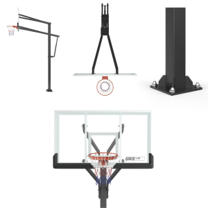 Баскетбольная стойка стационарная Unix Line B-Stand-TG PRO 72x42 R45 H230-305 см