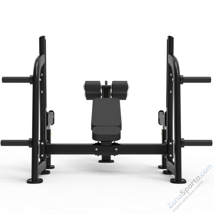 Олимпийская скамья с отрицательным наклоном для жима со страховочными упорами Impulse ITF8204+ITF8202OPT