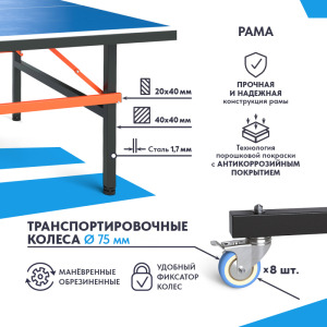 Теннисный стол Wallaby Outdoor S400 Blue
