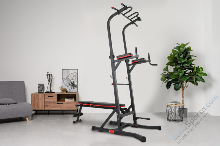 Турник/пресс/брусья со скамьей Unix Fit Power Tower 150P